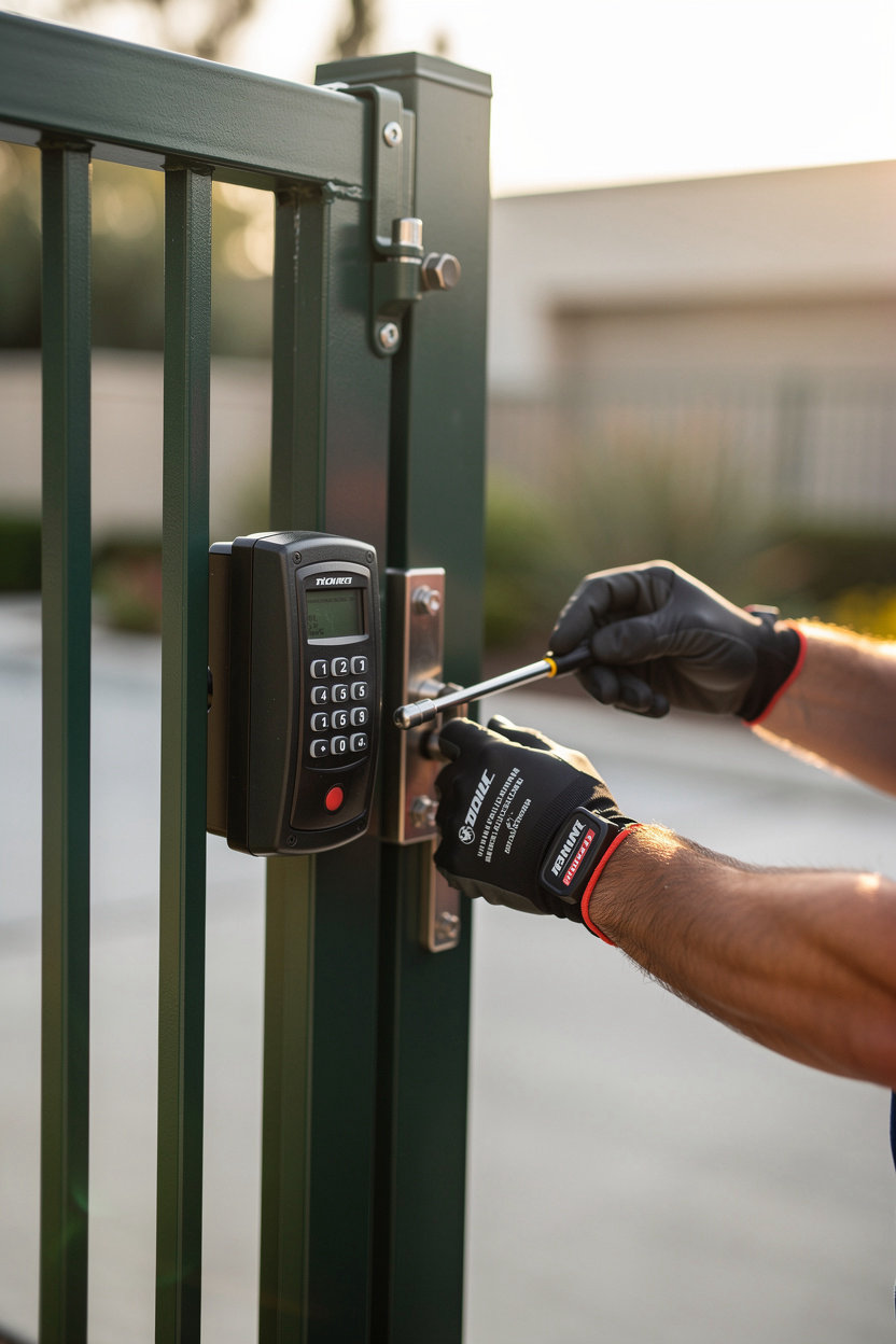 Eastern Gate Enterprises professional installation of custom security gate in San Diego